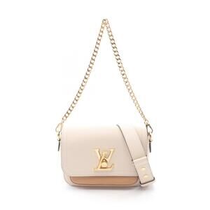 Louis Vuitton Lockme Tender Leather Shoulder Bag Ivory White Beige